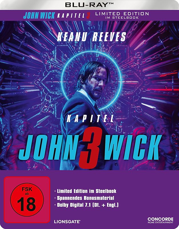John Wick: Kapitel 3 [Limited Edition, Steelbook] Blu-ray Disc
