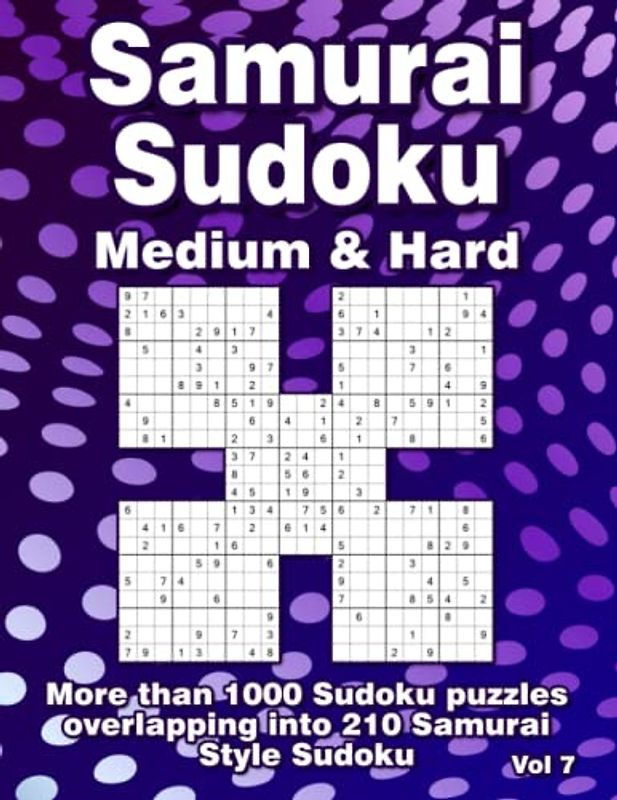 Sudoku Puzzle Book with Medium & Difficult Samurai Style Puzzles: 210 Samurai Sudoku for Adults and Clever Kids
