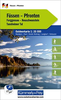 Kümmerly+Frey Outdoorkarte Deutschland 2 Füssen, Pfronten 1:35.000