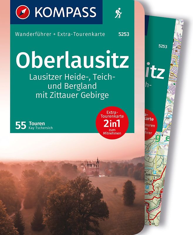 KOMPASS Wanderführer Oberlausitz, Lausitzer Heide-, Teich- und Bergland, mit Zittauer Gebirge, 55 Touren mit Extra-Tourenkarte