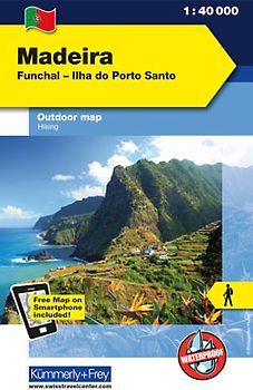 Madeira Outdoorkarte Portugal Funchal, Ilha do Porto Santo 1:40 000