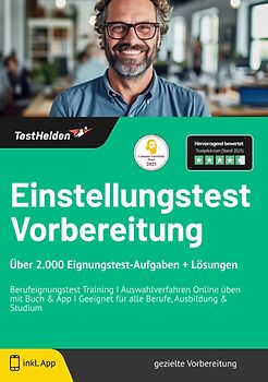 Einstellungstest Vorbereitung: Über 2.000 Eignungstest-Aufgaben + Lösungen | Berufeignungstest Training I Auswahlverfahren Online üben mit Buch & App I Geeignet für alle Berufe, Ausbildung & Studium