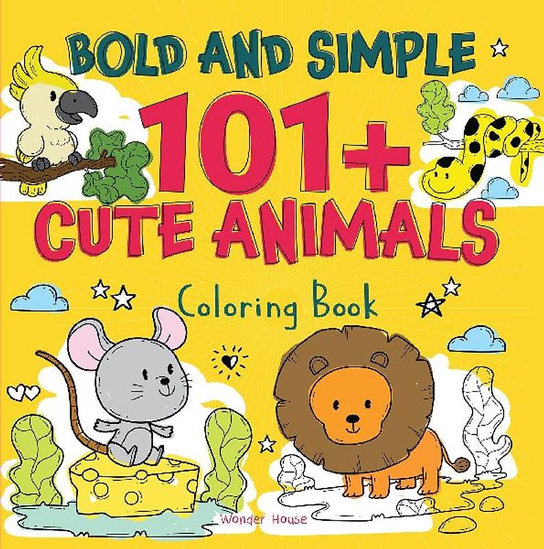 Bold and Simple 101+ Cute Animals Coloring Book