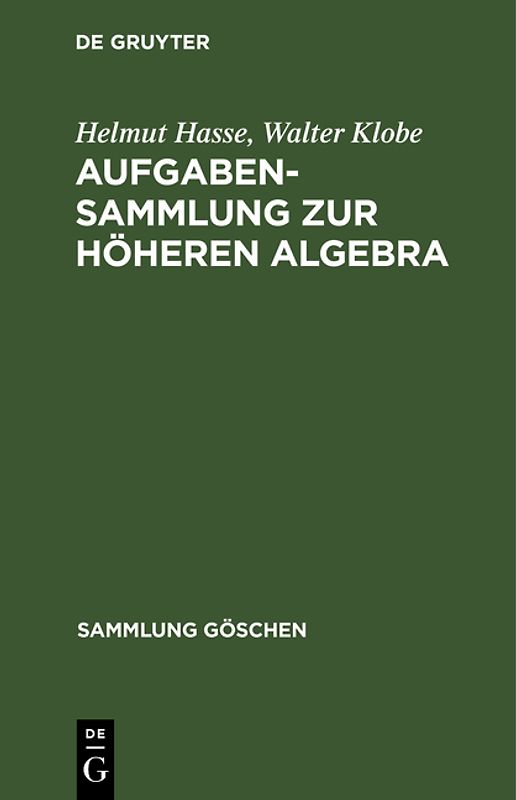 Aufgabensammlung zur höheren Algebra