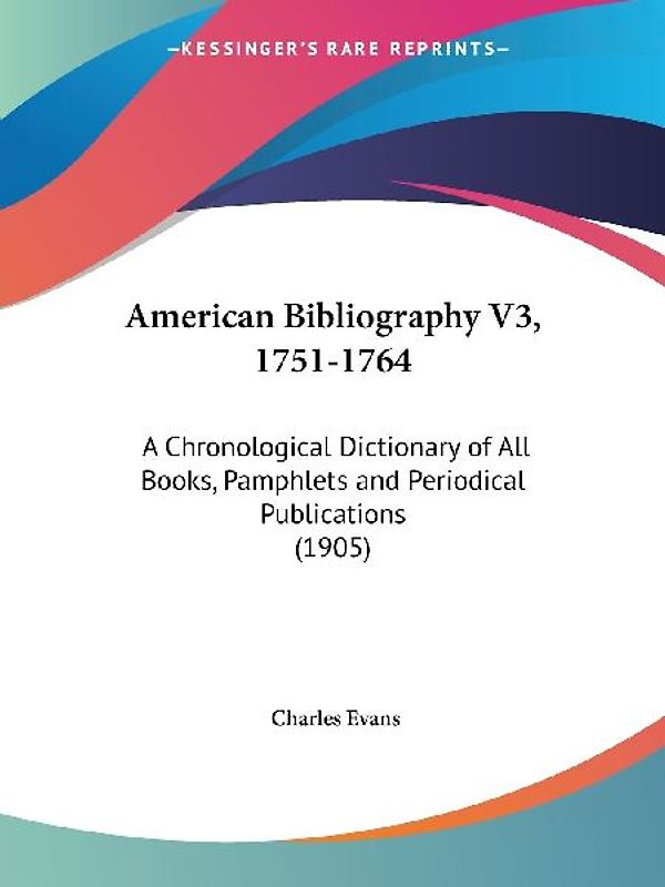 American Bibliography V3, 1751-1764