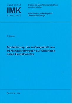 Modellierung der Außengestalt von Personenkraftwagen zur Ermittlung eines Gestaltwerts