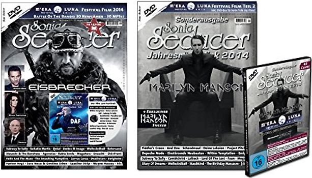 Bundle: Sonic Seducer 12-2014 + Jahresrückblick 2014 + 2 DVDs: M'Era Luna 2014 + exkl. Sticker von Marilyn Manson, Bands: Depeche Mode, And One, Eisbrecher, Within Temptation, Unheilig u.v.m. - Sonic Seducer