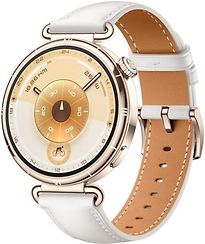 Image of Huawei Watch GT 6 41 mm roestvrijstalen kast goud met leren bandje wit (Refurbished)