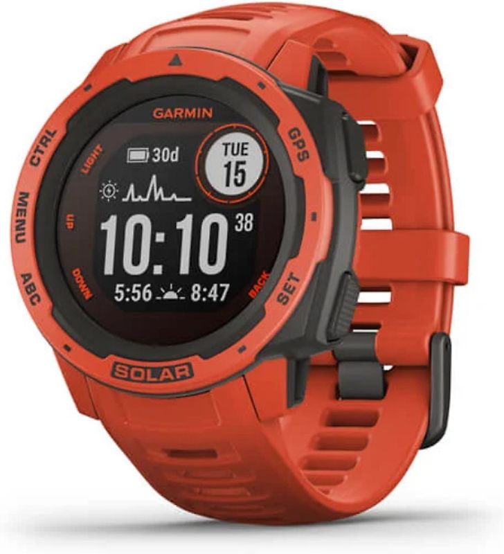 Garmin Instinct Solar 45 mm rouge et bracelet en silicone rouge