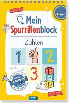 TRÖTSCH - Spurrillenblock "Zahlen" | Übungsbuch mit vorgeprägten Linien zum Erlernen der Zahlen. Übungsheft zum Zahlen lernen, ideal für die Einschulung | 1. Klasse