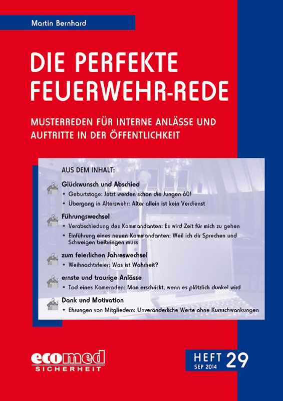 Die perfekte Feuerwehr-Rede Heft 29