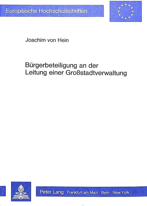 Bürgerbeteiligung an der Leitung einer Grosstadtverwaltung