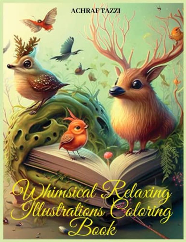 Whimsical Relaxing Illustrations Colouring Book For Kids or Adults, Includes Creatures, Mushroom, Princess, Creatures, Treehouse, Flowers, Animals..: ... Waterfall, Foxes, Butterfly Garden, Forest..