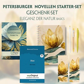 Petersburger Novellen Starter-Paket Geschenkset - 2 Bücher (mit Audio-Online) + Eleganz der Natur Schreibset Basics
