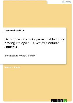 Determinants of Entrepreneurial Intention Among Ethiopian University Graduate Students
