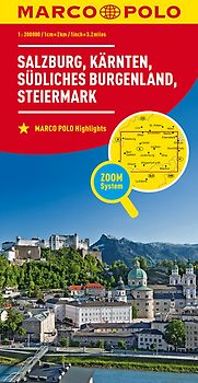 MARCO POLO Regionalkarte Österreich 02 Salzburg, Kärnten, Steiermark 1:200.000