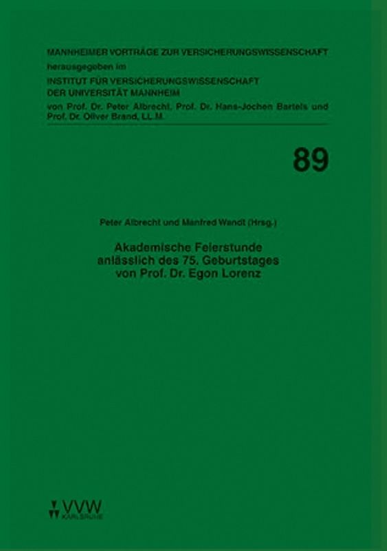 Akademische Feierstunde anlässlich des 75. Geburtstages von Prof. Dr. Egon Lorenz