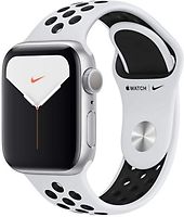 Apple Watch Nike Series 5 40 mm Aluminiumgehäuse silber am Nike Sportarmband pure platinum/schwarz [Wi-Fi]