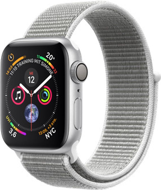 Apple Watch Serie 4 40 mm alloggiamento in alluminio argento con Loop sportivo muschel [Wi-Fi]