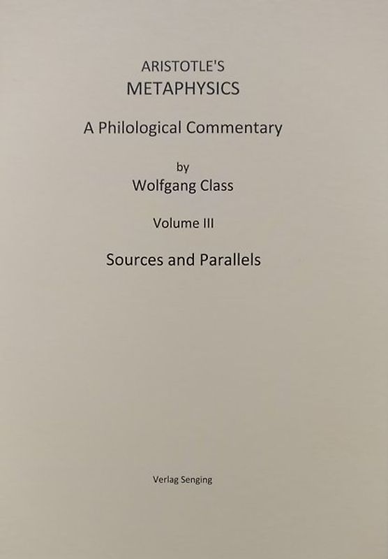 Aristotle's Metaphysics A Philological Commentary