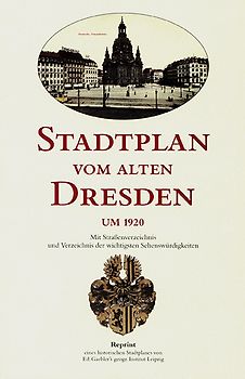 Stadtplan vom alten Dresden um 1920