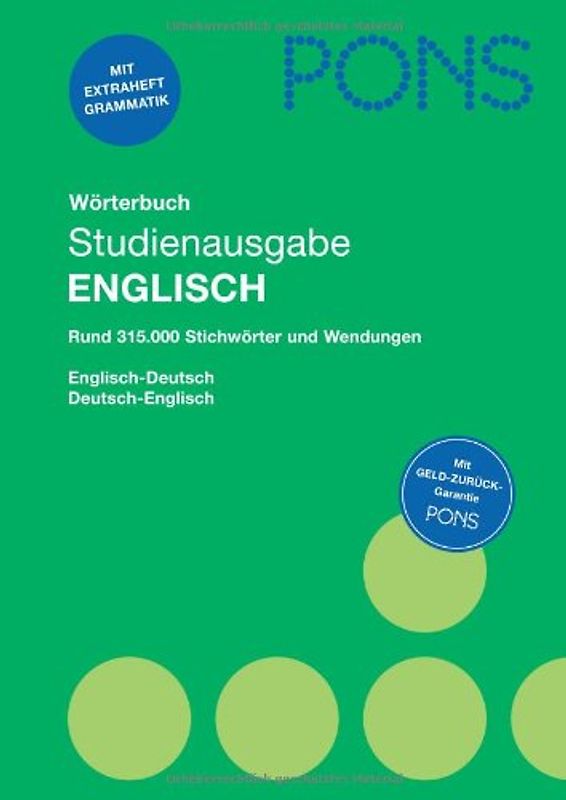 PONS Wörterbuch Studienausgabe Englisch für Schule und Studium