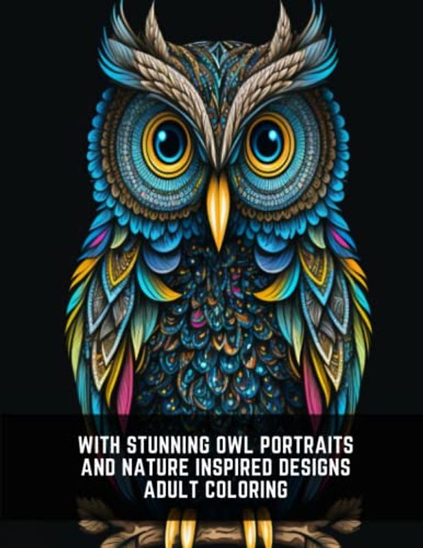 With Stunning Owl Portraits and Nature Inspired Designs Adult Coloring: 50 Unique Owl Designs for Relaxation