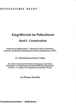 Eingriffsrecht im Polizeidienst, Band 1 - Grundstudium