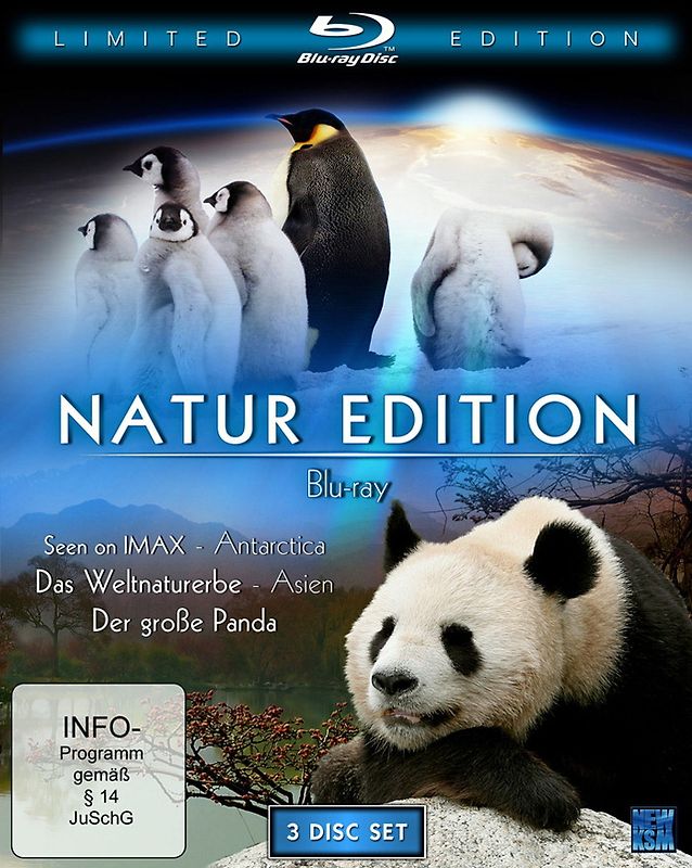 Natur Edition: Seen On IMAX - Antarctica / Das Weltnaturerbe - Schätze unserer Erde - Asien / Der große Panda [Limited Collector's Edition] Blu-ray Disc