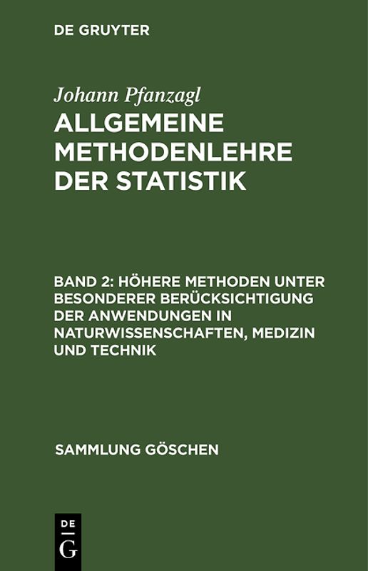 SG7047 PFANZAGL:ALLGEM METHODENL STATISTIK 2 4A