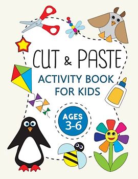 Preschool Cut And Paste Activity Book For Kids,100 pages,8.5” x 11”,Ages 3 to 6,Cut And Glue Craft Book,Preschool Cutting and Pasting,Geometric ... Worksheets,Scissors Skills Activity Book