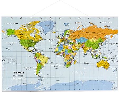 Politische Weltkarte in deutsch als Poster, ca. 88x58cm