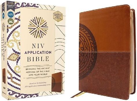 NIV Application Bible, Leathersoft, Brown, Red Letter, Comfort Print