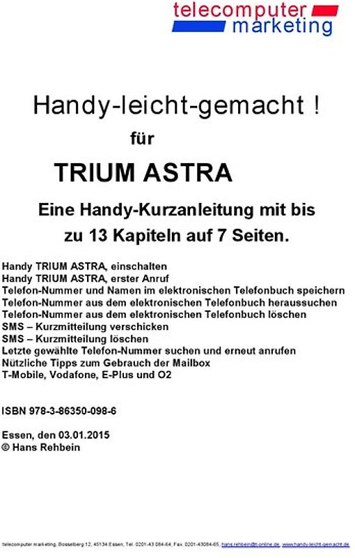 Trium Astra-leicht-gemacht. Handy-leicht-gemacht für Trium Astra