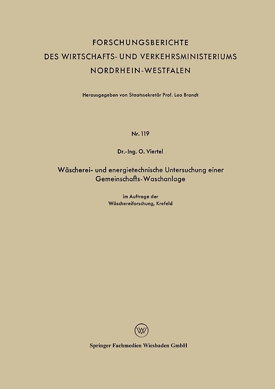 Wäscherei- und energietechnische Untersuchung einer Gemeinschafts-Waschanlage