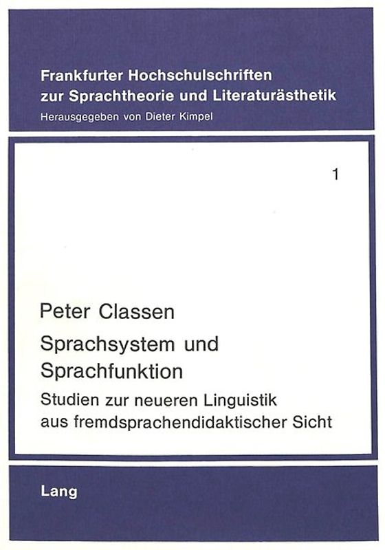 Sprachsystem und Sprachfunktion