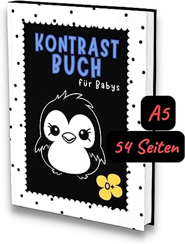 Kontrastbuch Baby: Ein schwarz-weiß Fokusbuch, zur Förderung der visuellen Entwicklung ab 0-6 Monaten. Mit wunderschönen Motiven und kontrastreichen Bildern.