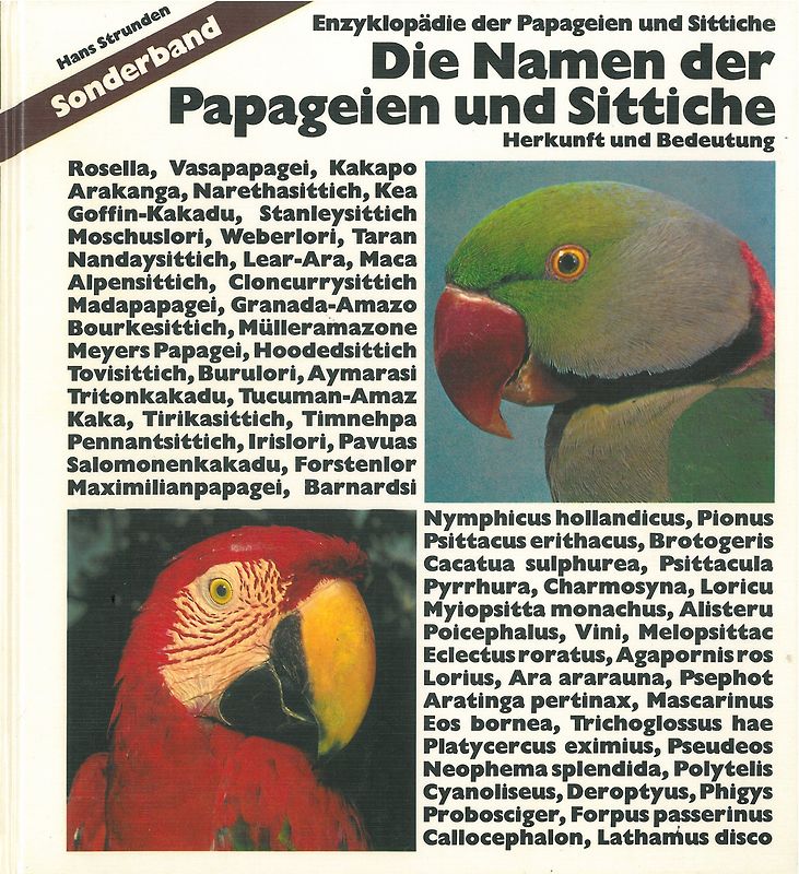Die Namen der Papageien und Sittiche
