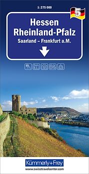 Kümmerly+Frey Regional-Strassenkarte 5 Hessen, Rheinland-Pfalz 1:275.000
