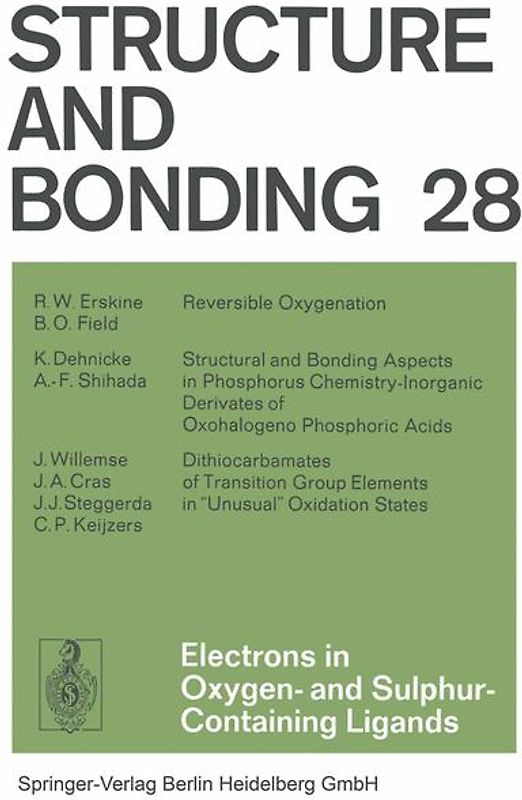 Electrons in Oxygen- and Sulphur Containing Ligands