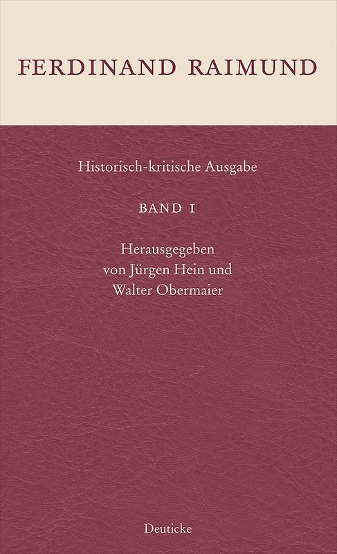 Historisch-kritische Ausgabe Band 1