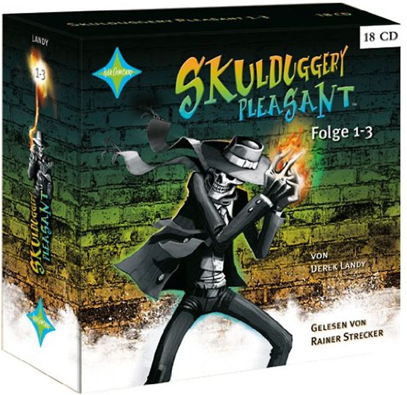 Skulduggery Pleasant, Folge 1-3: Der Gentleman mit der Feuerhand / Das Groteskerium kehrt zurück / Die Diablerie bittet zum Sterben (18 CDs) - Derek Landy