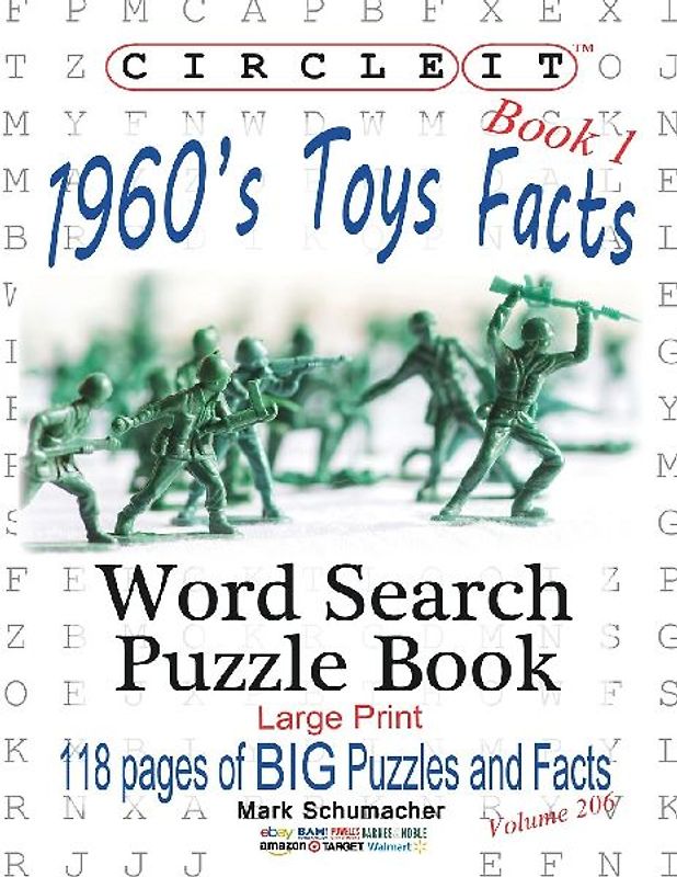Circle It, 1960s Toys Facts, Book 1, Word Search, Puzzle Book