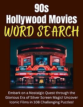 90s Hollywood Movies Word Search: Blockbuster Movies Word Searches, Famous Films, and Cinema Large Print