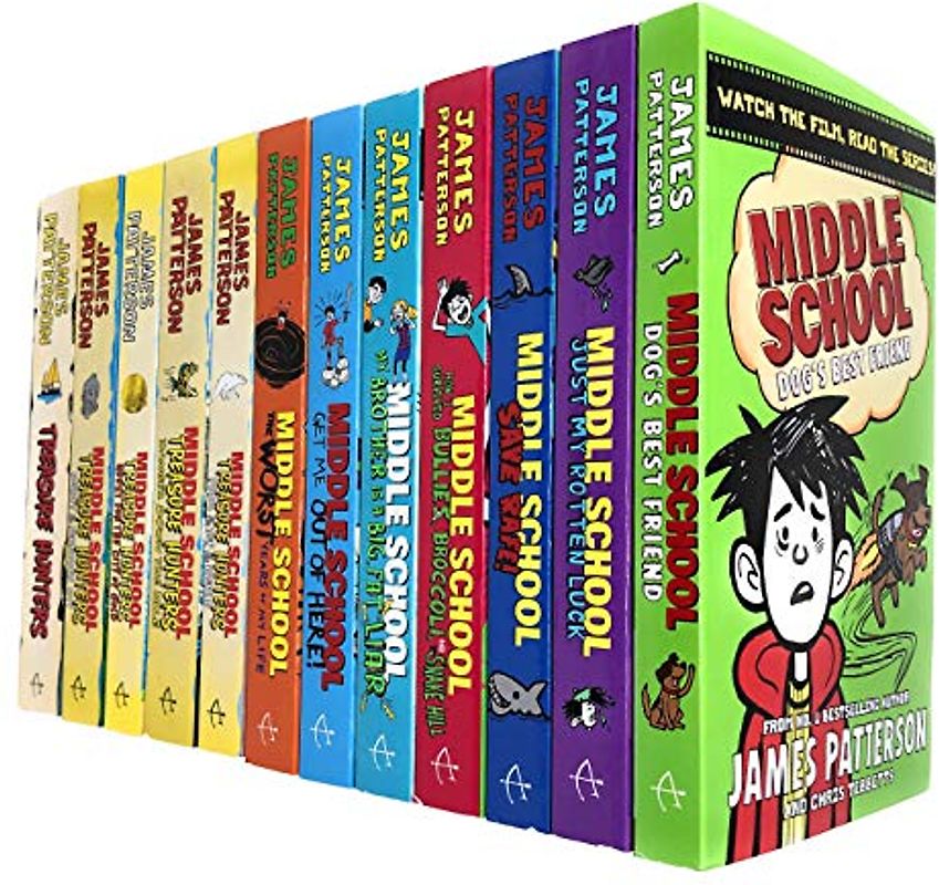 James Patterson Middle School and Treasure Hunters Collection 12 Books Set