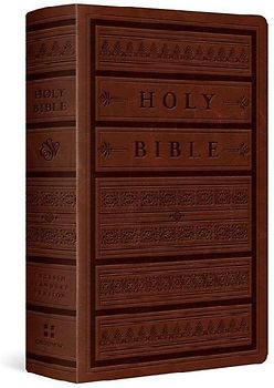 ESV Giant Print Personal Size Bible, Red Letter (Trutone, Brown, Engraved Mantel Design)