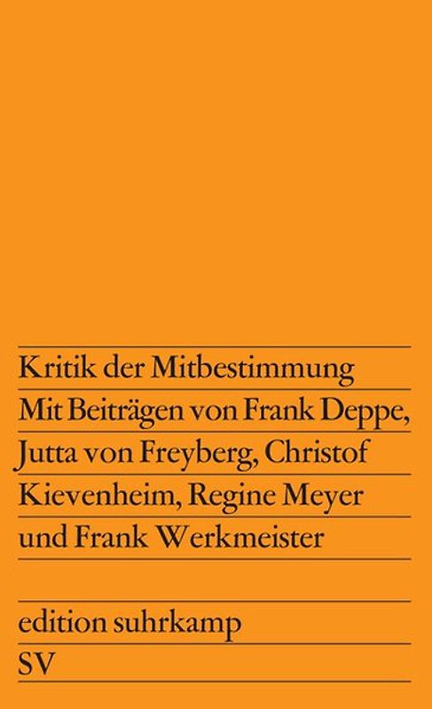 Kritik der Mitbestimmung