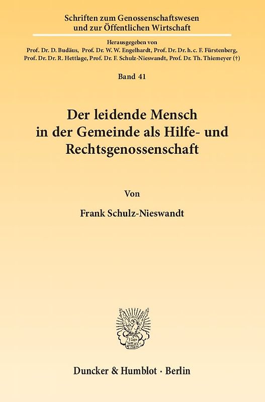 Der leidende Mensch in der Gemeinde als Hilfe- und Rechtsgenossenschaft.