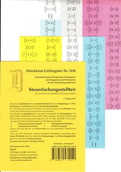 SteuerFachangestellte Griffregister Nr. 1149 (2017): 192 selbstklebende und farbig bedruckte Griffregister für die SteuerAngestellten-Prüfung. Mit Stichworten aus den Überschriften.