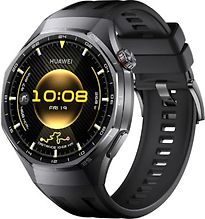 Image of Huawei Watch GT 6 Pro 46 mm titaniumm kast zwart met fluorelastomeer bandje zwart (Refurbished)